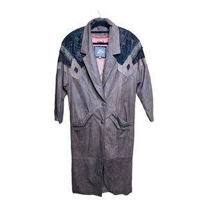 Vintage Adventure Bound Wilson’s Brown Western leather trenchcoat size medium